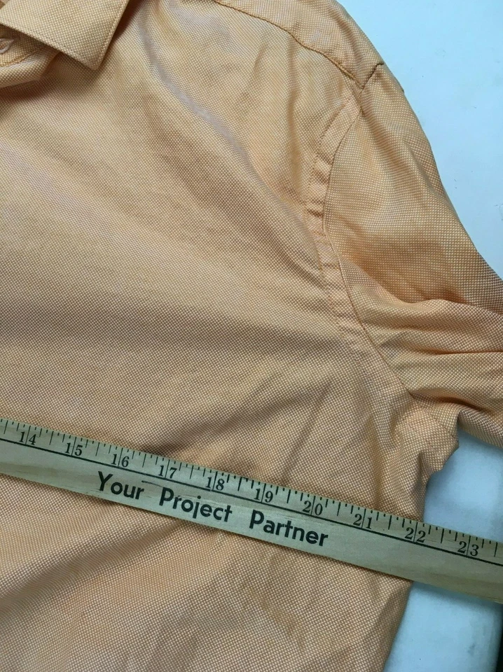 Camisa Banana Republic Para Hombre Talla 16-16.5 L Naranja Ajustada Manga Larga Abotonada Foto 3 de 4