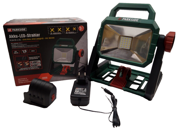 Parkside 20V/12V Akku-Led-Strahler Arbeitsleuchte Arbeitsstrahler +Netzteil-image