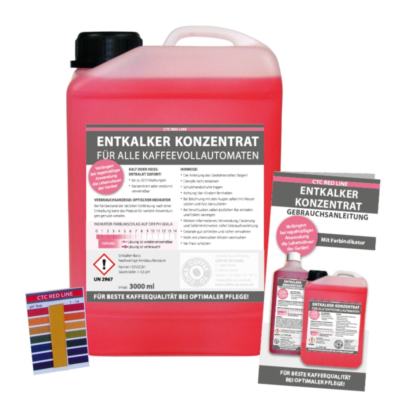3 Liter Entkalker Konzentrat, Indikator, alle Kaffeevollautomaten, incl. pH-Test