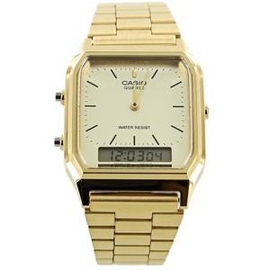 Casio AQ-230GA-9D Gold Tone Retro Digital Analog Mens Watch AQ-230 4971850540519 | eBay