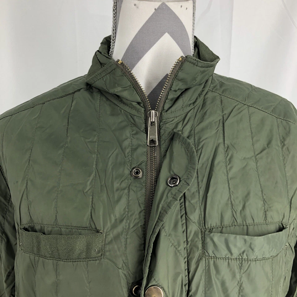 Chaqueta bomber verde de tela estándar para mujer mediana Foto 2 de 4