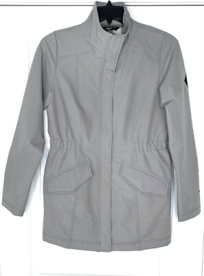 THE NORTH FACE Gray Windwall Fleece Lined Zip Snap Button Pocket Coat Jacket M