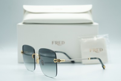 NEW FRED FG 40005U 30P RIMLESS BLACK GOLD AUTHENTIC SUNGLASSES FRAMES 56-15