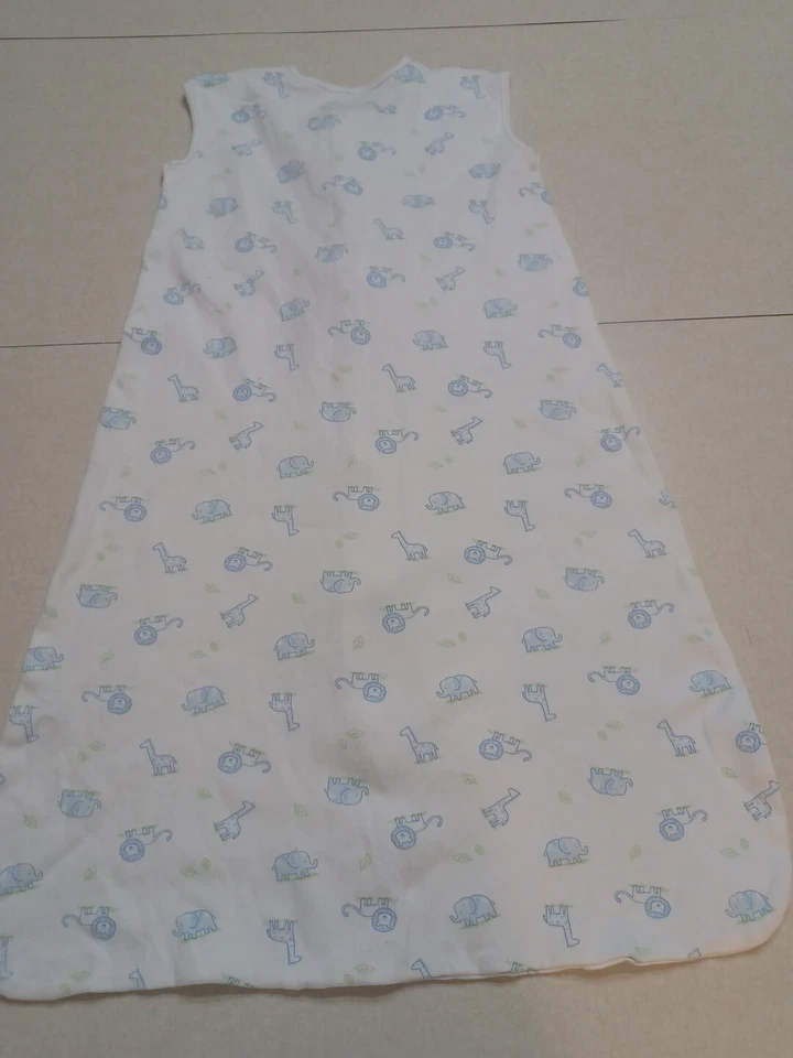Saco de dormir Little Me algodón 6-12 meses azul leones elefantes jirafas Foto 4 de 4