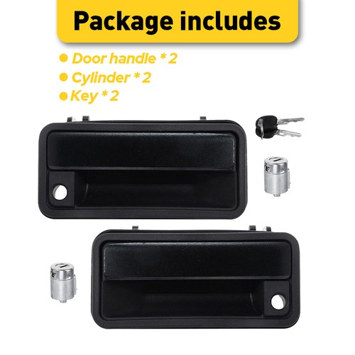 Front Exterior Outside Handle Door & Lock Cylinder W/ Set Keys for Chevrolet GMC - Picture 2 of 9