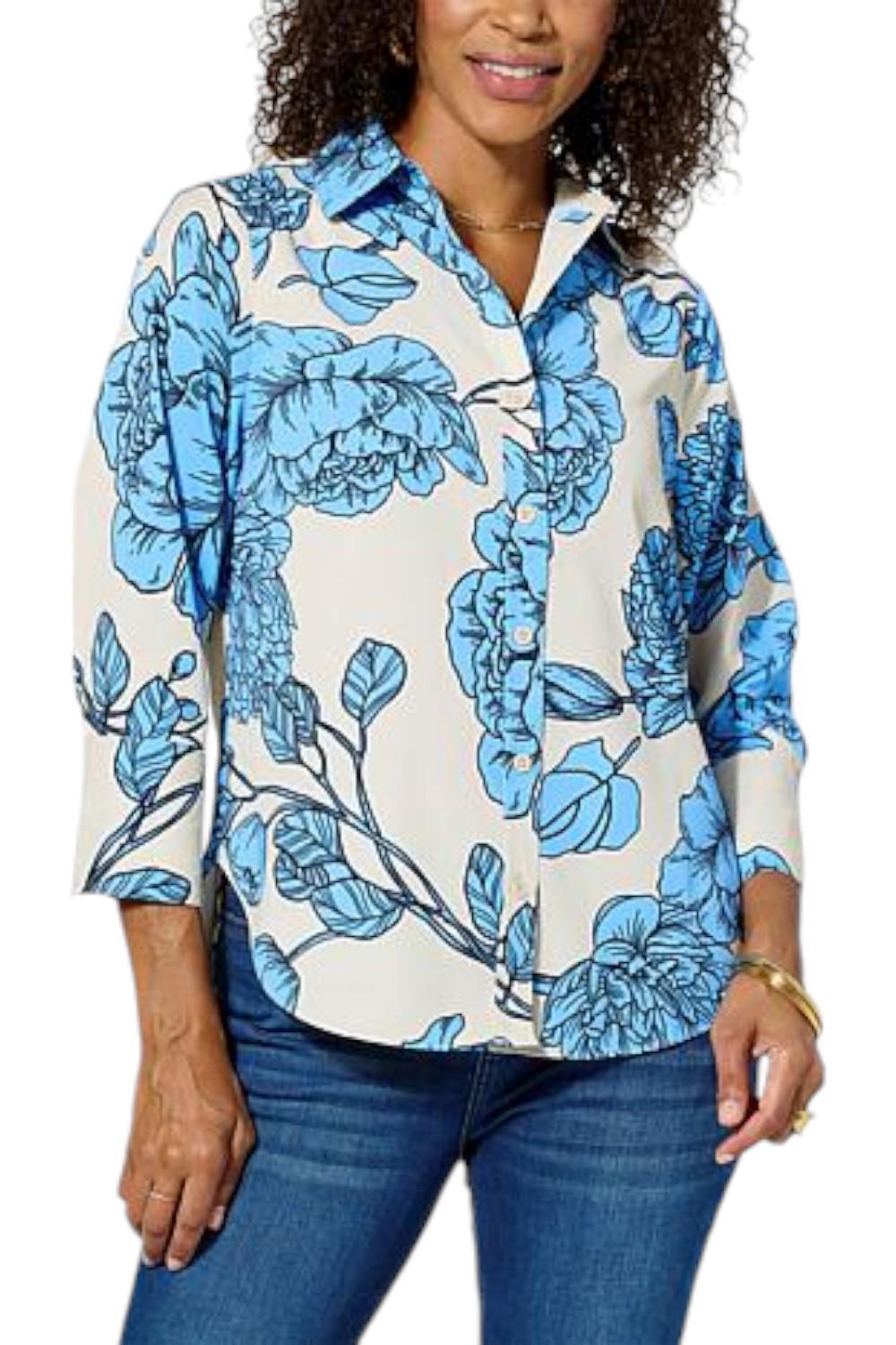 Комбинированная рубашка Jaclyn Smith с коротким рукавом 3/4 Oyster Grey Combo