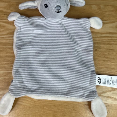 h&m sheep blankie baby comforter cream Blanket Soft Toy Dou lamb soother striped - Picture 5 of 9