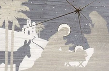 Christmas Card- NATIVITY Baby Jesus Religious Gold Foil Print American Greetings