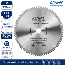 300mm x 80T TCT Circular Wood Saw Blade For Bosch Makita Dewalt Mitre Fits 305mm