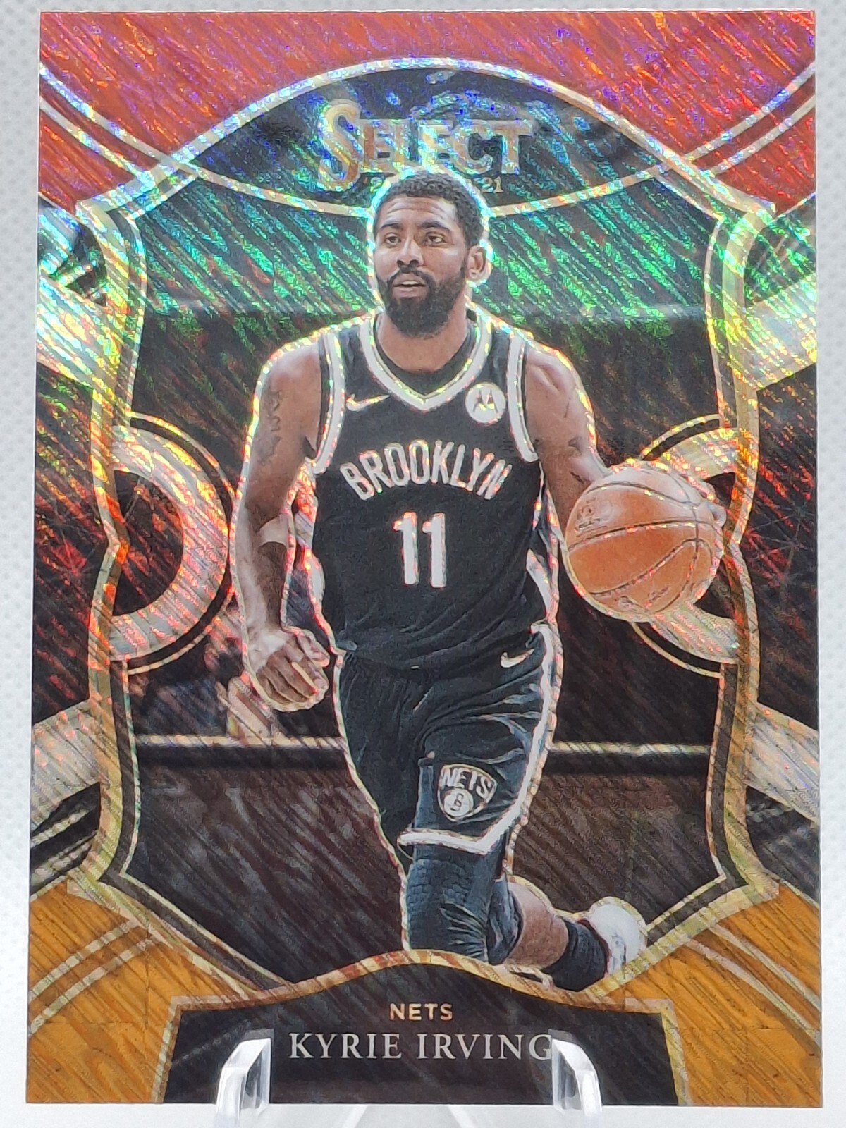 2020-21 Panini Select Concourse Kyrie Red White Orange Shimmer Prizm #42