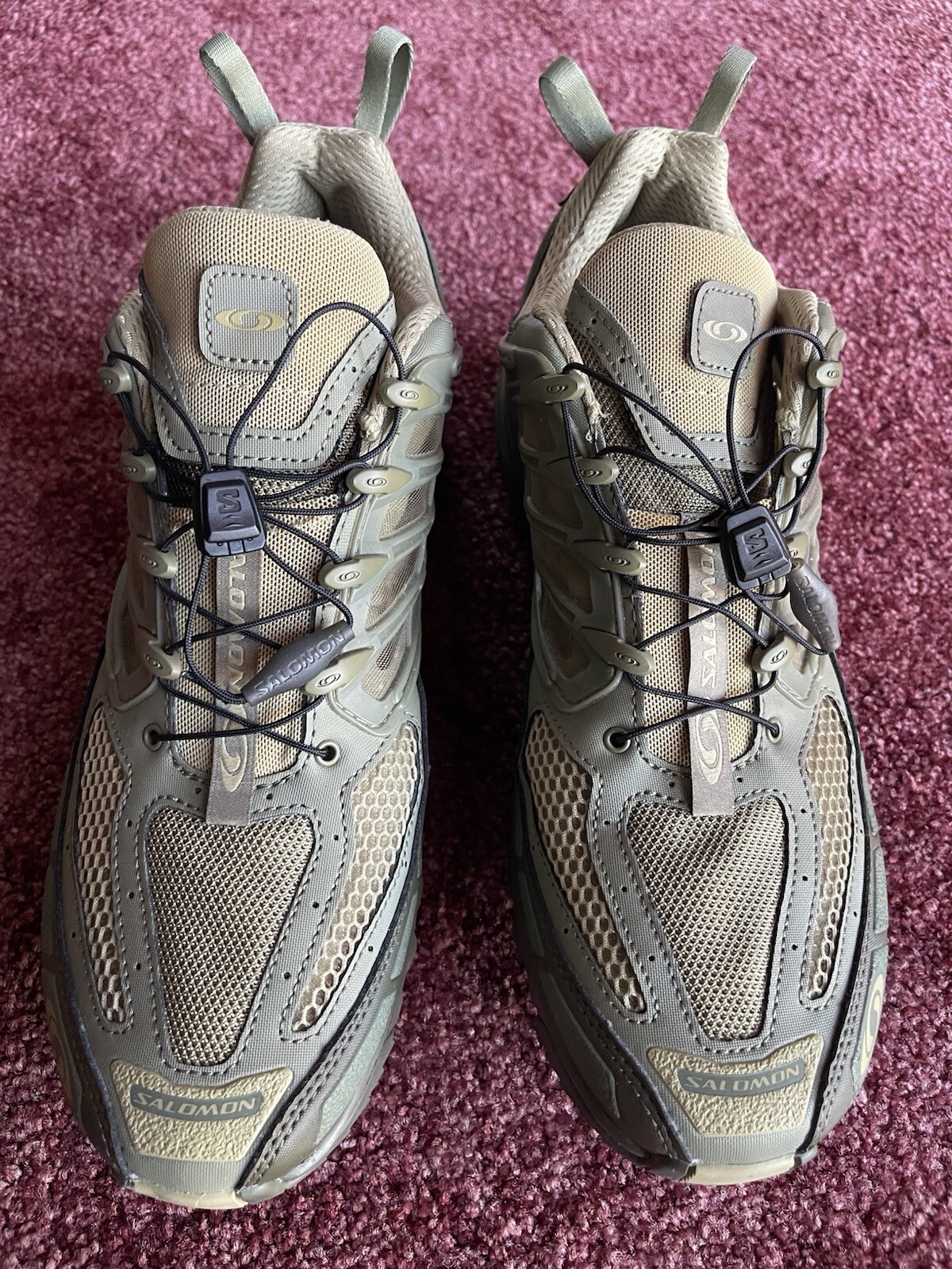 SNEAKERS SALOMON ACS PRO VERDE LICHENE OLIVA TAGLIA 11 UOMO INDOSSATE DUE VOLTE