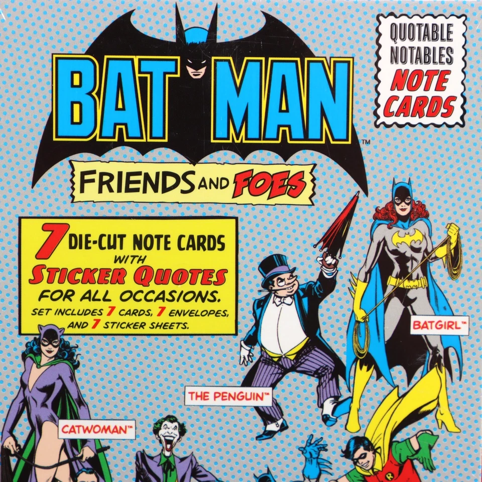 Batman & Robin Amigos y Enemigos 7 Citables Notables Tarjetas de Nota Selladas Nunca Abiertas Foto 4 de 4