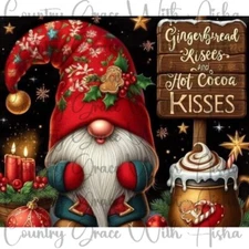 20oz Skinny Tumbler Sublimation Transfer Christmas Gnome Cocoa Ready To Press