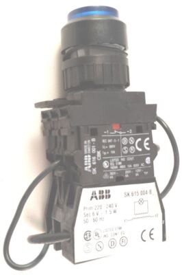ABB CBK-KLTPT2L MOMENTARY 220V BLUE PILOT LIGHT KIT 1N.O 1N.C  BUTTON