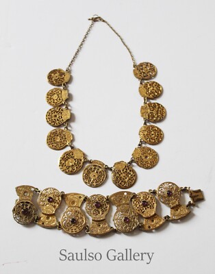 EXTREMELY RARE 18th 19th century gold Fusee watch necklace and bracelet