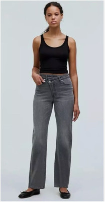 Madewell The '90s Straight Jean in Burwick Wash: Cross-Tab, Size 28