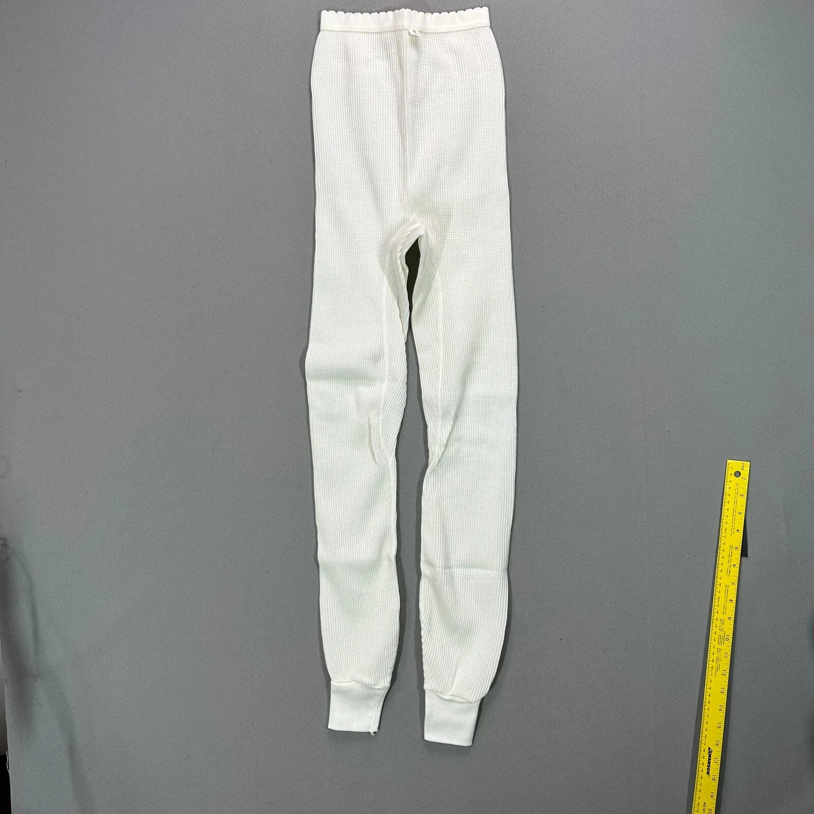 Vintage 70s 80s Womens S White Waffle Thermal Long Underwear Pants Base Layer