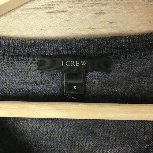 J.Crew Marled Zip Cardigan Blue Linen Blend Sporty Two-Way Front Zipper Sz S - Picture 6 of 6