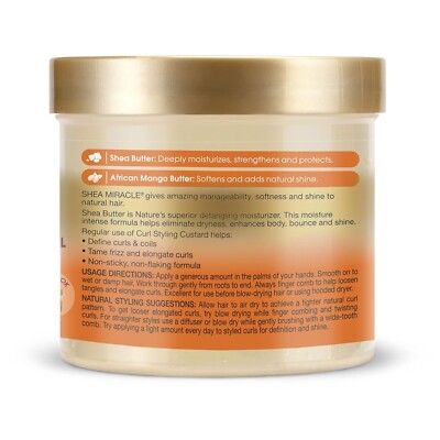 African Pride Shea Butter Miracle Curl Styling Custard – 340 G, Für Definierte Locken & Feuchtigkeit