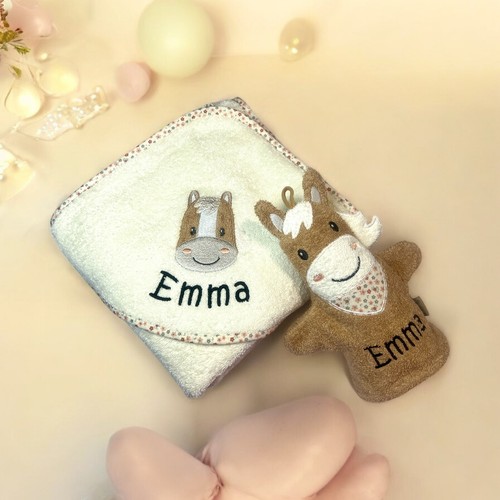 Sterntaler Geschenk-Set Pferd Sunny, Latz, Kapuzenhandtuch und Waschhandschuh - Bild 8 von 14