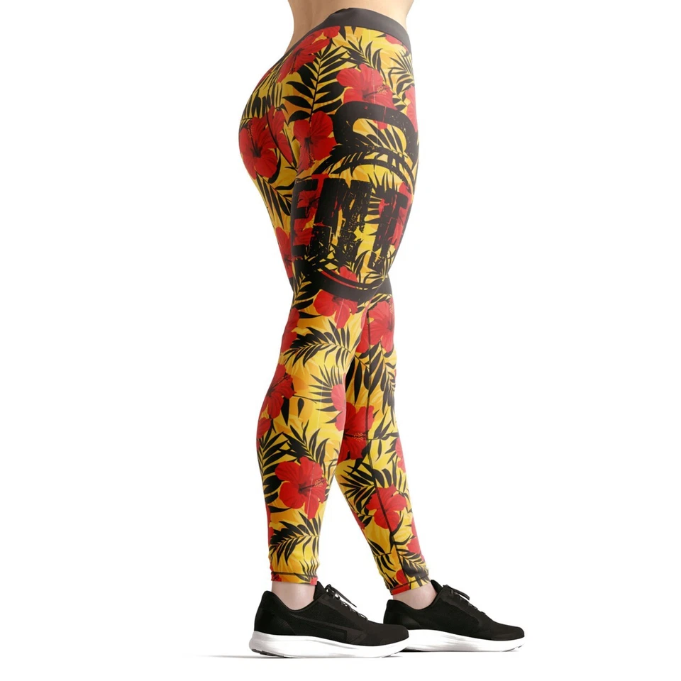 Women High-Waisted Yoga Leggings Gym Pants Stretch Workout Set Running Tropical - Image 4 of 4