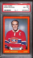 1973 Topps #87 Henri Richard PSA 8 NM-MT 25539434 