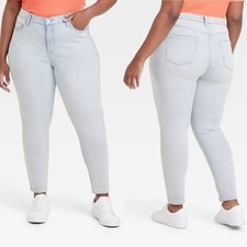 Size 24 - Womens High-Rise Skinny Jeans - Ava Viv - Light Wash