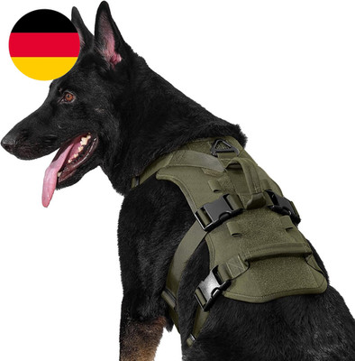 Onetigris Hundegeschirr, T-Bone Taktisches Geschirr Mit 2 Griff Ausbruchsicher E