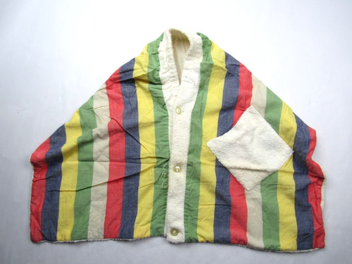 Vtg 1960s Welton Beach Towel Shawl Shoulder Men's Striped Colorful Mod Hollywood