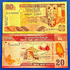 Sri Lanka 20 & 20 Rupees 2006 Banknote World Paper Money Currency Bill-Good