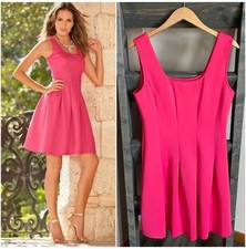 Boston Proper Pink Scuba Fit Flare Dress Pleated Skirt Sleeveless Size 2 NWT