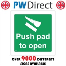 Sign Push Pad To Open Sign Enter Exit Access Touch Press Button Release FS302M