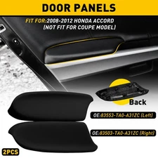 LH &RH Side Black Door Panel Armrest For 2008-2012 Honda Accord Sedan 2 Door 2pc