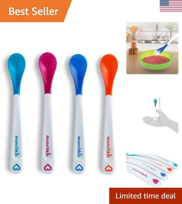 #ad 4 Pack of White Hot Safety Spoons for Infants – Soft Tips Dishwasher Safe $8.99