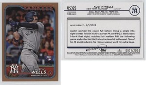 2024 Topps Update Rookie Debut Gold /2024 Austin Wells #US325 Rookie RC