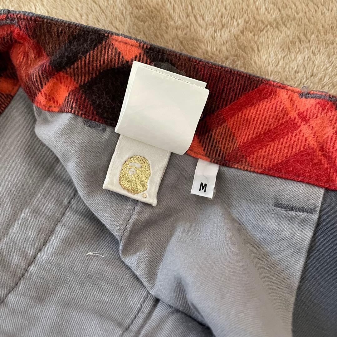 A BATHING APE BAPE Polyester Cotton Chino Pants Gray M BA0226198 thumbnail 6