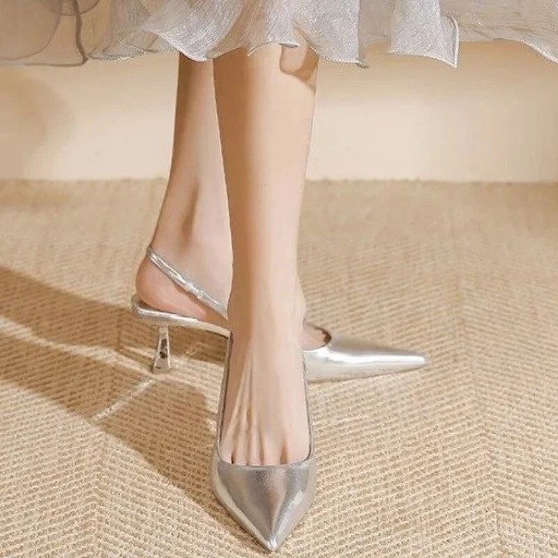 Sexy Tacones Delgados Fiesta Bombas Zapatos Punta Punta Tacón Alto Cordones Fiesta Zapatos Foto 3 de 4