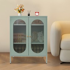 Accent Storage Cabinet with Glass Doors Decorative Cabinet Buffet  Sideboard