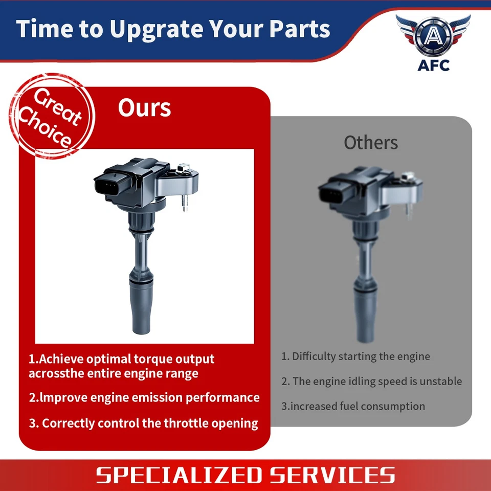4 Ignition Coil PACK & Iridium Spark Plug For Cadillac ATS CTS 2.0L 2.5L UF680 - Image 2 of 4