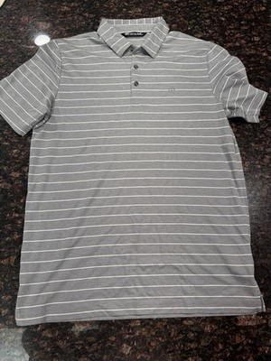 Travis Mathew Men s Medium Grey Striped Golf Polo
