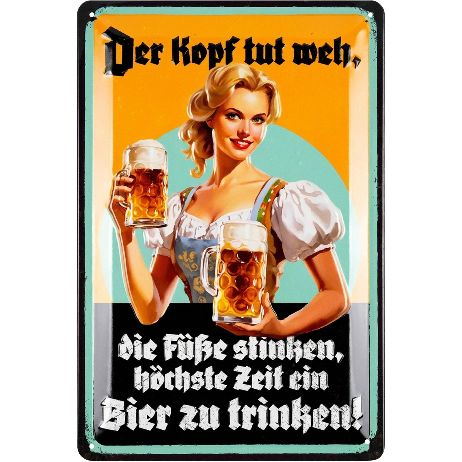 Blechschilder retro Bier Bar Deko, Metallschilder mit Spruch Partyraum, 20x30cm