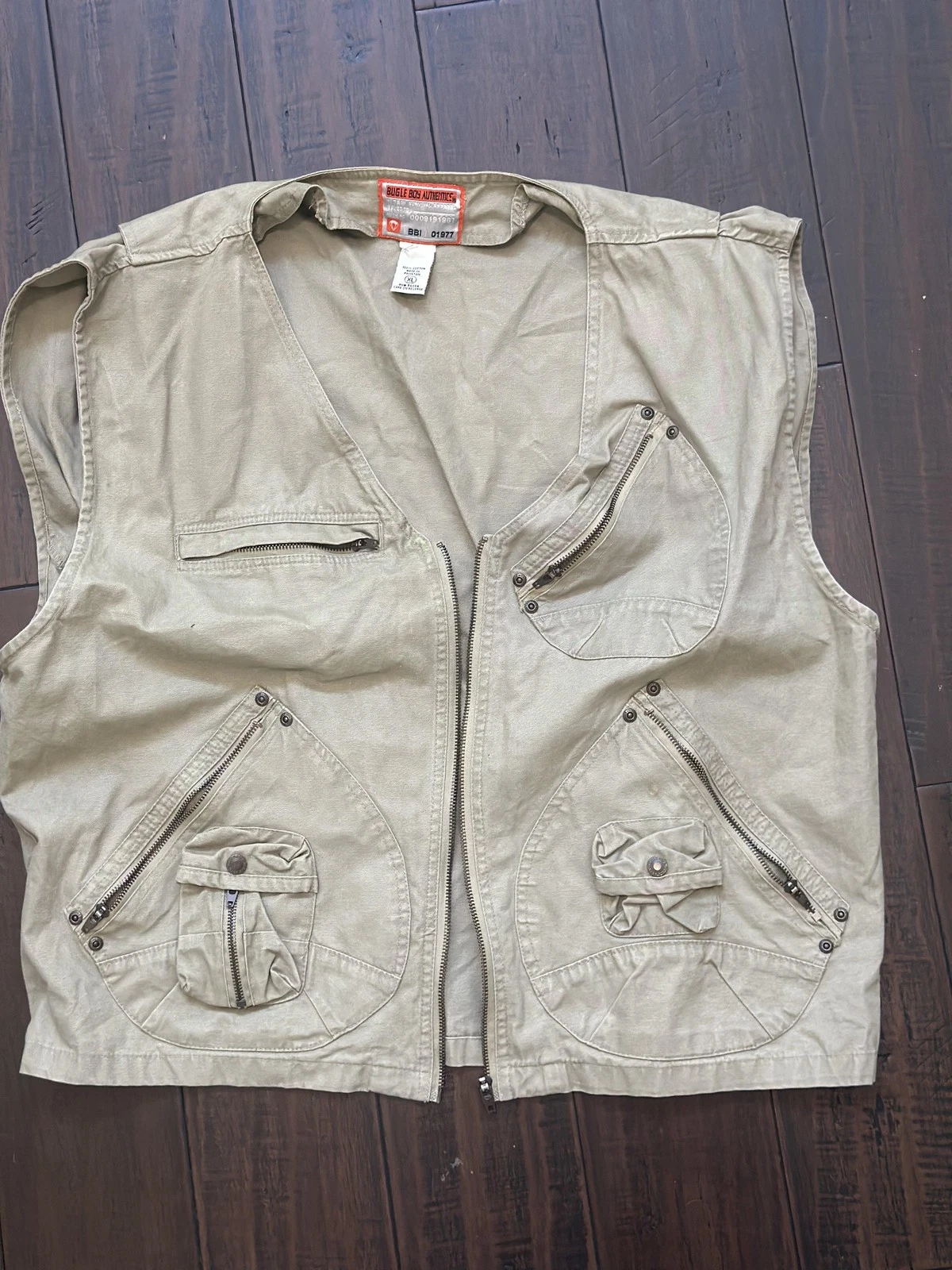 Orvis Vest Mens Large Canvas Multi Pocket Outdoor Fishing Photography Utility