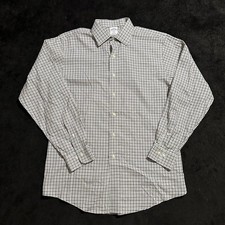Brooks Brothers Shirt Mens 16 4/5 346 Slim Fit Brown Grey Check Non-Iron Cotton