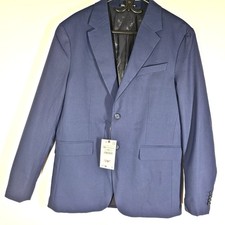 Zara Men's Stretch Suit Jacket Blazer Regular Fit 0706/452 Navy Blue Sz 50