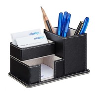 Stiftehalter Kunstleder Schreibtisch Utensilien BüRo Organizer 4 FäCher 200 G