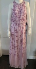 Adrianna Papell Pink Sleeveless Beaded Gown Formal Dress Sz. 10 Mermaid NWT 199.