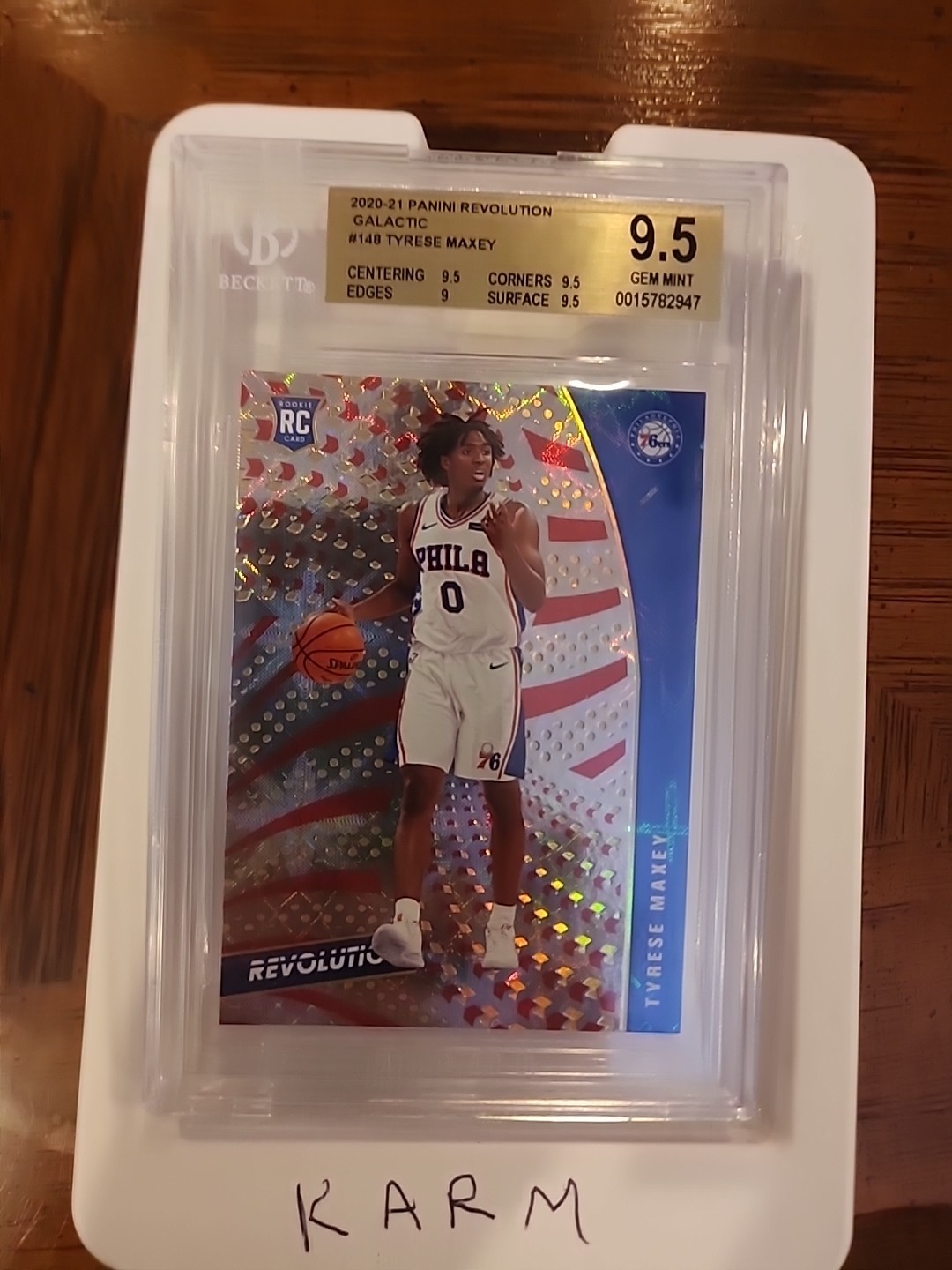 20-21 Revolution Rookies Tyrese Maxey #148 Galactic CASE HIT BGS Graded 9.5 Gem