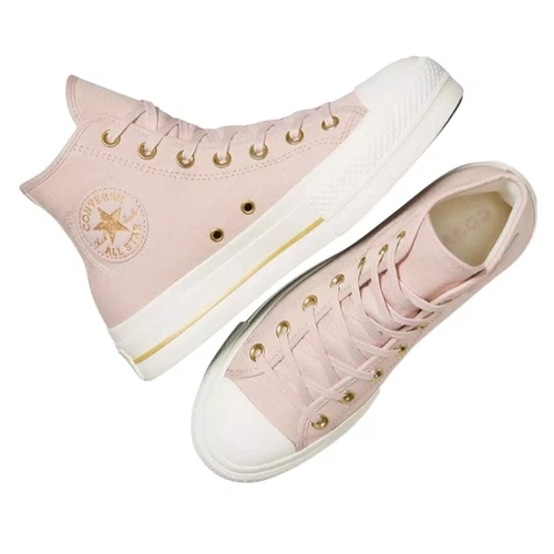 Converse Women's Star Lift Tailored Shoes Pink Gold Size 7.5 - Picture 2 of 6