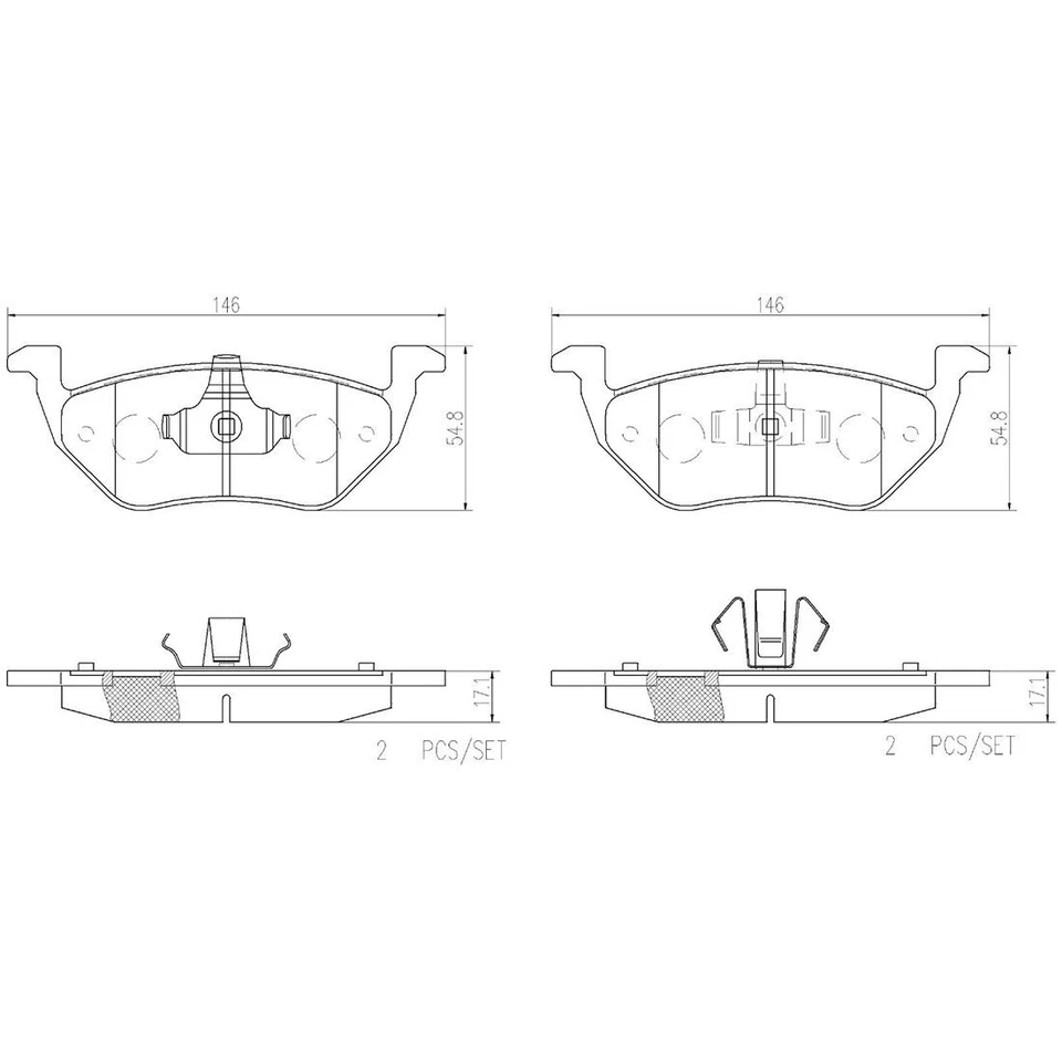 Juego de pastillas de freno traseras Brembo de cerámica para Ford Escape Mazda Tribute Mercury Mariner Foto 4 de 4