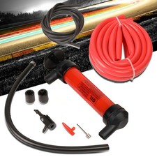 Red Multi-Use Liquid/Gas Siphon Transfer Pump w/50" Hose/Chuck/Inflation Nozzle